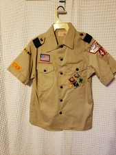 Vintage Boy Scouts of America Cub Scout Short Sleeve Uniform Shirt Boys Size: 14