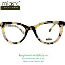 MIASTO BIG CAT EYE LARGE THICK FRAME COMPUTER READING GLASSES ANTI-BLUE LIGHT