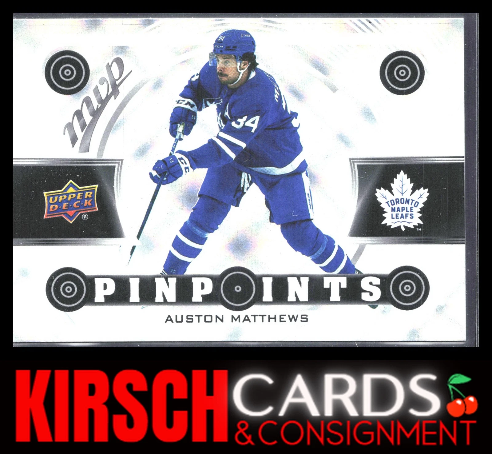 Auston Matthews 2022-23 Upper Deck MVP #PP-5 Pinpoints Toronto Maple Leafs