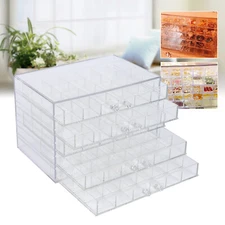 120 Grids Nail Art Storage Case Rhinestones Beads Plastic Empty Organizer Box