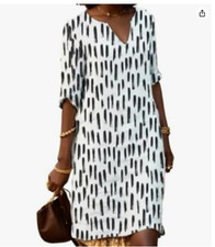 Women’s V Neek Midi Dress Floral Print XXL Summer Casual Boho Half Sleeve Loose