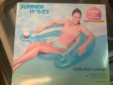 NEW Summer Waves Chill-Out Lounge Chair Pool Float Inflatable 48" 37.5" 11.5"