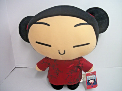 Vintage Pucca Plush Stuffed Doll Toy 15  with Kimono TV Character 2000- 2002 NWT