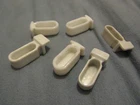 6 Vintage Small White Milk Glass Treat Feeders for Bird Cage