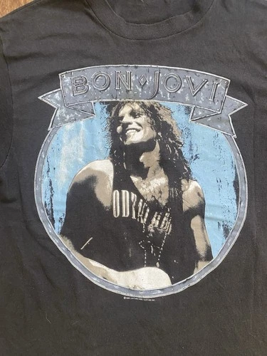 Bon Jovi T Shirt XL Single Stitch New Jersey To 1980s vintage concert t-shirt, vintage, size XL, single stitch, B+ condition