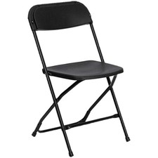 Plastic Folding Chairs Black 10 Pack Indoor Outdoor Event Party 700 lb Capacity