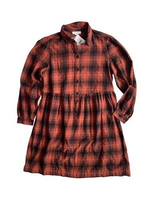 Beach Lunch Lounge Plaid Babydoll Shirt Dress Size M Indie Fall Rustic Cabincore