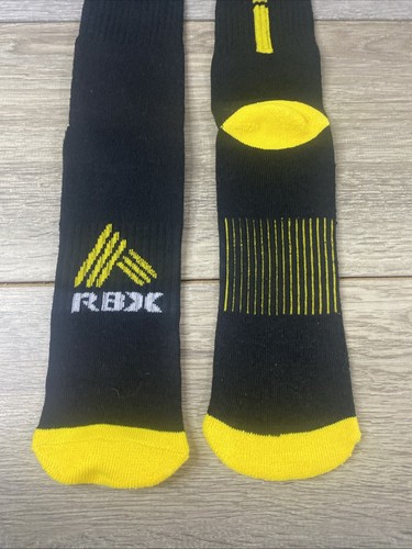 Black Yellow Soccer Socks Shoe 8-10 Reebok - Picture 6 of 8