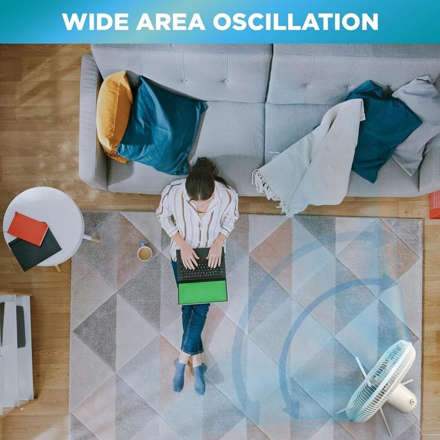 EZ-CHILL 16” Oscillating Pedestal Fan, 3-speed Options, 90-Degree Oscillat