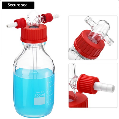 #ad #ad 500ML Lab Gas Washing Bottle Glass Lab Scrubber Buffer Bottle Lab Glassware GL $37.99