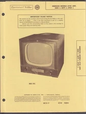 Emerson TV Model 676 + Photofact Folder 1951