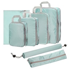 7pcs Compression Packing Cube Expandable Storage Travel Luggage Organizers Blue