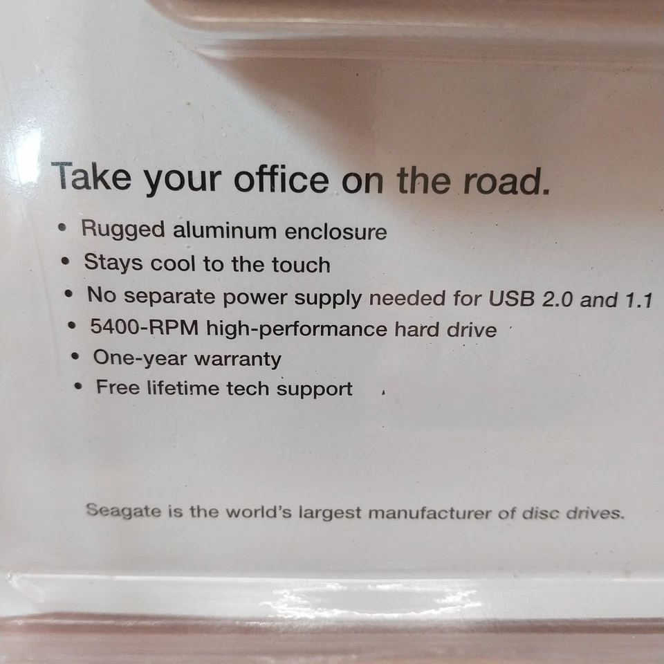 Vintage Seagate 40GB Portable External Hard Drive USB 2.0 2005 New In Package  - Image 4 of 4