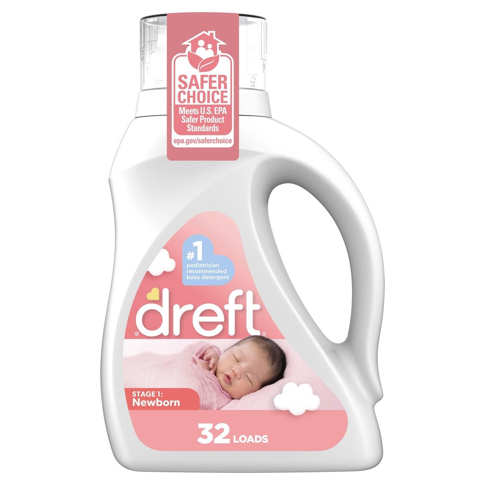 Dreft Stage 1 Newborn Baby Liquid Laundry Detergent, Gentle on Sensitive Skin,