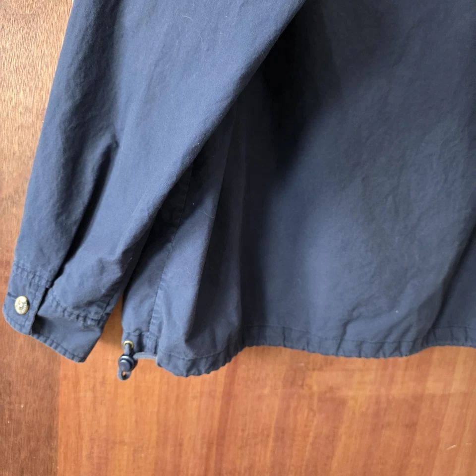 Eddie Bauer Men's LG 1/4 Zip Navy Blue 100% Cotton Pullover Hoodie Non Stretch - Image 4 of 4