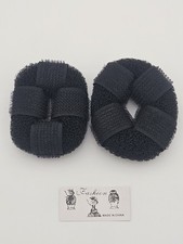 FASHION Black Bun Maker With Pads Synthetic 3.5in For All Hair Types