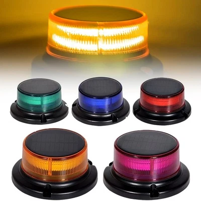 LED Rundumleuchte Blinkleuchte Magnet Drehbare Lichter Solar+USB-Aufladung - Bild 1 von 4