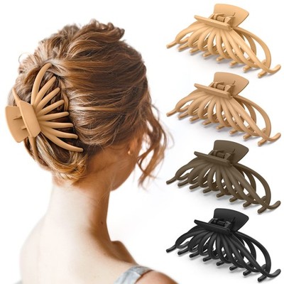 OPAUL Hair Clips for 1 Count (Pack of 4), Chestnut, Black, Caramel, Blonde 