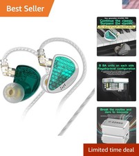 KZ AS16 PRO Wired In-Ear Monitor - Detachable, 40kHz Fidelity, Noise Isolating