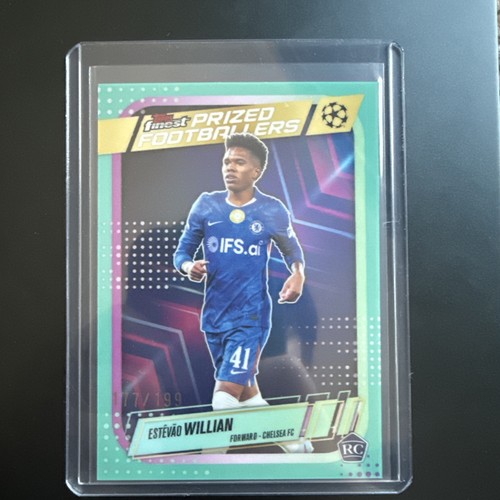2025-26 Topps Finest UEFA CC ESTEVAO WILLIAN RC Aqua /199 Prized Footballers