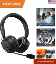 Bluetooth Headset with Microphone, 60 Hrs Working Time Dual Connection Blueto...