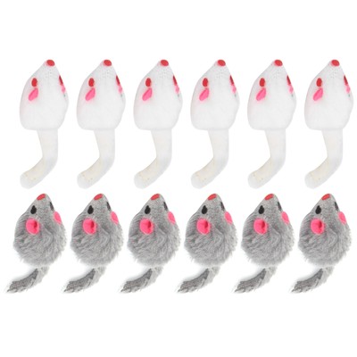 12 Pack Cat Mouse Toy Furry Interactive Play Mouse Toy For Indoor Cats And Kitte