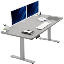 VIVO Electric 60 x 30 Stand Up Desk Workstation, Dark Gray Top, Gray Frame