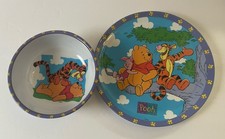 Disney Winnie The Pooh Melamine Plate Bowl Set Kid  s Zak Designs Vtg Y2K