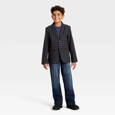 Boys' Black Plaid Suit Jacket - Cat  Jack Size 4 NWT 