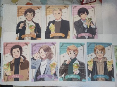 Hetalia Amo Krepp Postkarten Deutschland Japan Spanien England Frankreich China Amerika