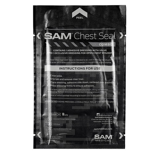 SAM Medical Chest Seal Combo - 1 Valved, 1 Non-Valved - Picture 3 of 3