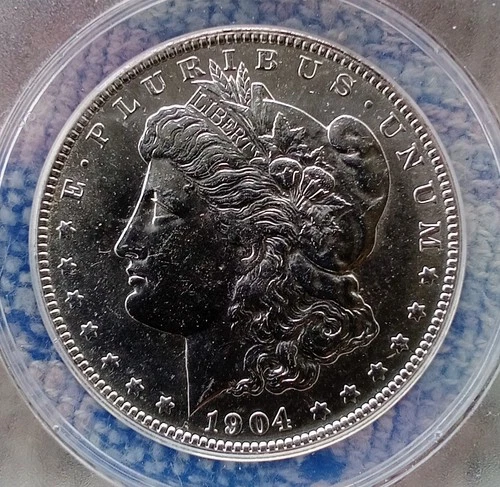 1904 O  Morgan Silver Dollar ANACS Graded MS 62 Condition.