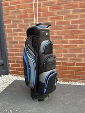 MOTOCADDY GOLF CART BAG PRO SERIES BLACK + BLUE USED GREAT CONDITION + STICKS