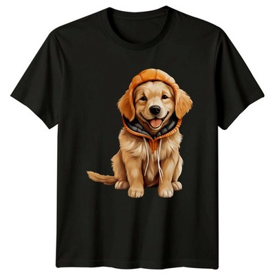 Golden Retriever Welpe Hunde Tiere Herren T-Shirt Damen Tee Grafik Oberteil