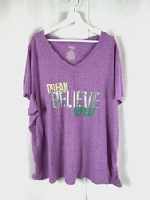 Danskin Now Loose Women's T-Shirt Size 4X (26W-28W) Pink/Purple Workout Active