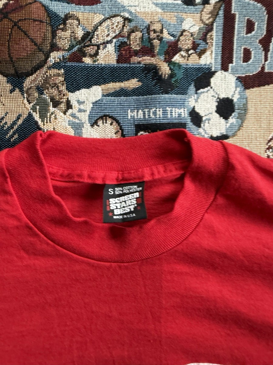 Vintage 80s Mens Harley Davidson Red L.A. Hawg Motorcycle Graphic T-shirt Rare S View 2