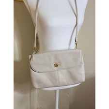 Elegant vintage Cream Shoulder Bag with Gold Hardware