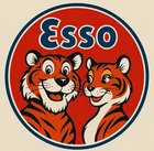 Esso Put Tiger In Tank Gasoline Oil Gas vintage Style round sign Reproduction