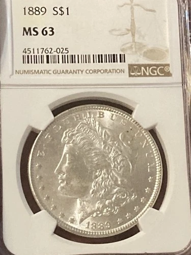 Uncirculated 1889 Morgan Dollar MS63 NGC Certified Graded Slabbed Free Shipping
