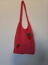 Strawberry Pink Crochet Tote