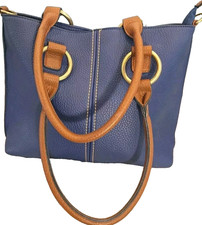 Clearance BLUE Adj Crossbody  Shoulder Handbag Brass Decore Go Anywhere New