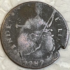 Rare 1787 United States Connecticut Colonial American Revolution Coin 1/2 Penny