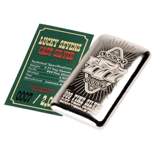 2025 Lucky Sevens 7.77 oz .999 Fine Silver Bullion Bar - Serial #0007