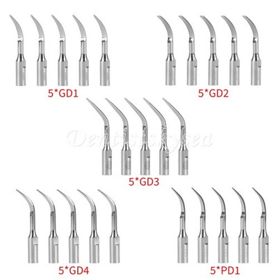 5pcs Ultrasonic Piezo Scaler Tips fit DTE SATELEC Handpiece Dental GD1-GD4 PD1