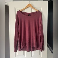 Active Life Womens Plum Pullover Sweatshirt XL Casual Long Sleeve Top