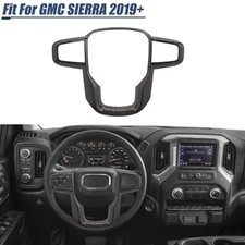 Black Wood Steering Wheel Trim Cover Overlays Fit For GMC Sierra 1500 2500 2019+