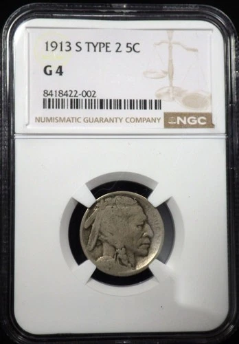 1913-S Type 2 Buffalo Nickel NGC graded G 4  Good