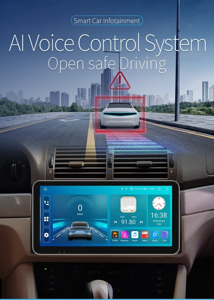 10.33" For BMW E39 X5 E53 M5 Car Stereo Android 12 GPS Car Radio CarPlay 4+64GB - Image 3 of 4