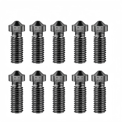 10pcs Volcano Hardened Steel Nozzles 0.4mm E3D V5 V6 Nozzles for 3D Printer 
