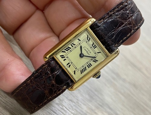 CARTIER TANK MUST 20.5x28mm ARGENT GOLD 